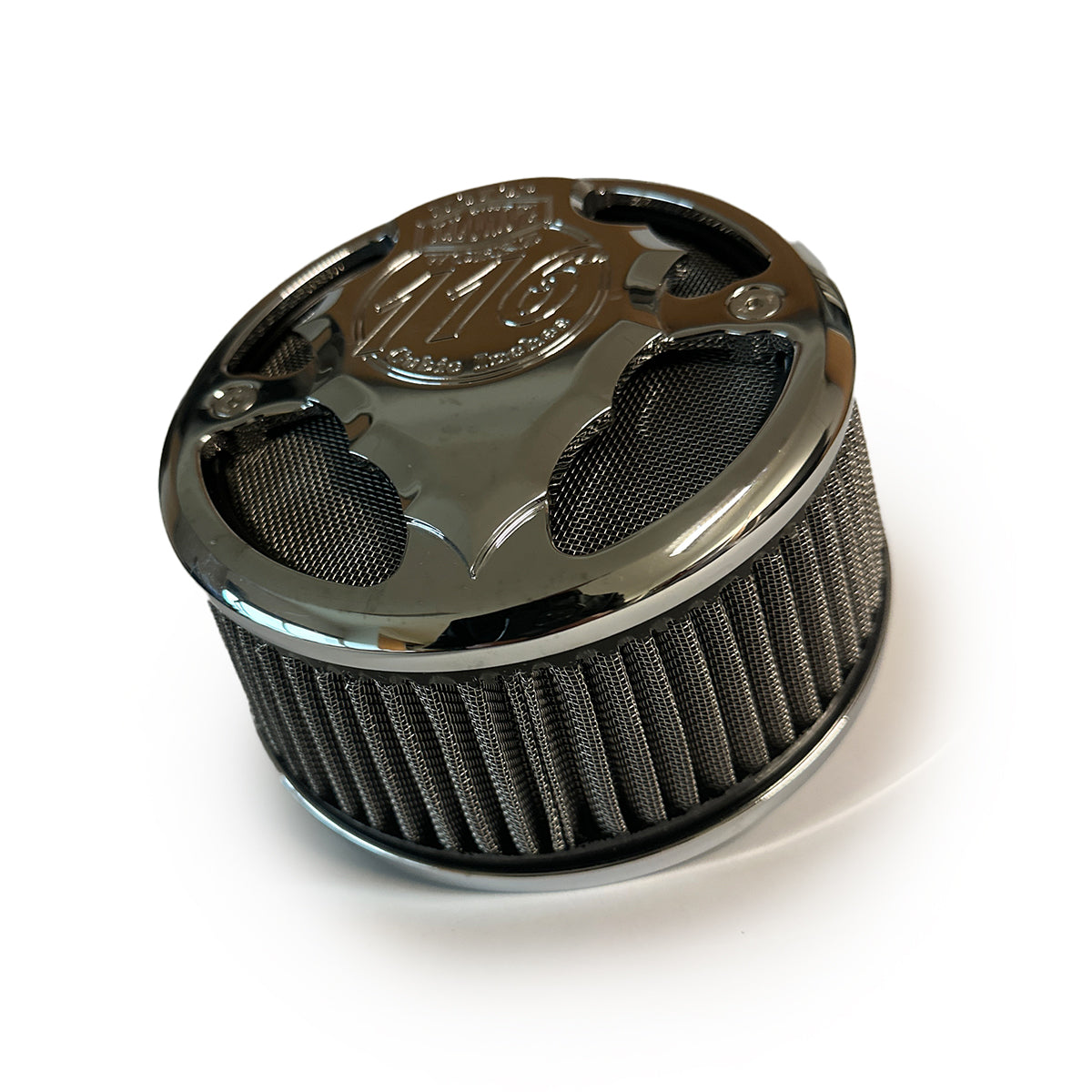 Facet-Cut Airbox Round - Chrome