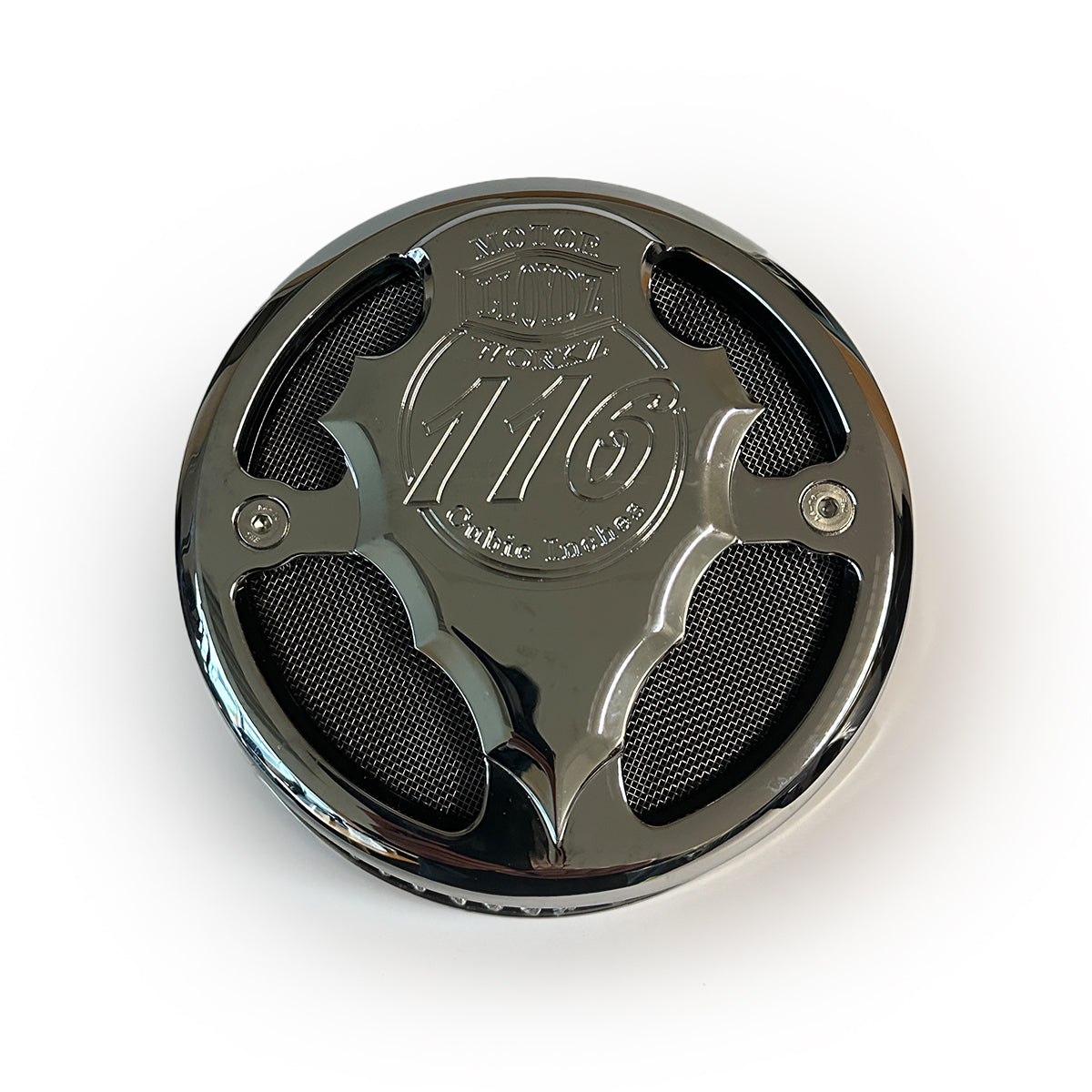 Facet-Cut Airbox Round - Chrome